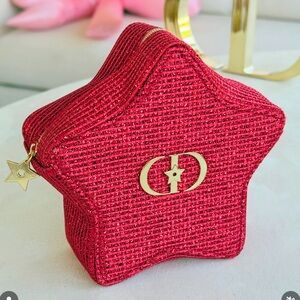 Dior Lunar New Year Red Star Makeup Bag Cosmetic Pouch Mini New Authentic